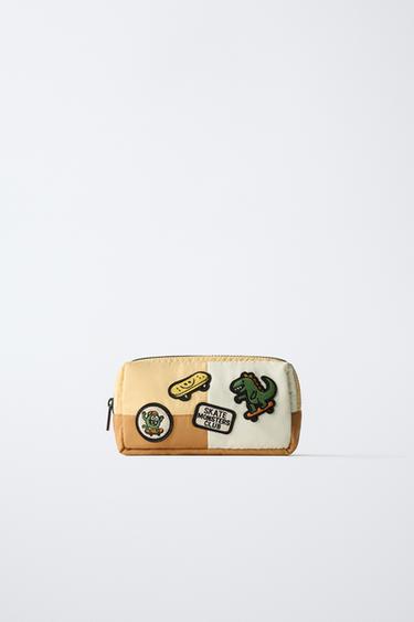 TOILETRY BAG WITH PATCHES - Sand Brown by Zara