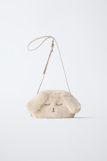 BUNNY FAUX FUR CROSSBODY BAG - Ecru White by Zara