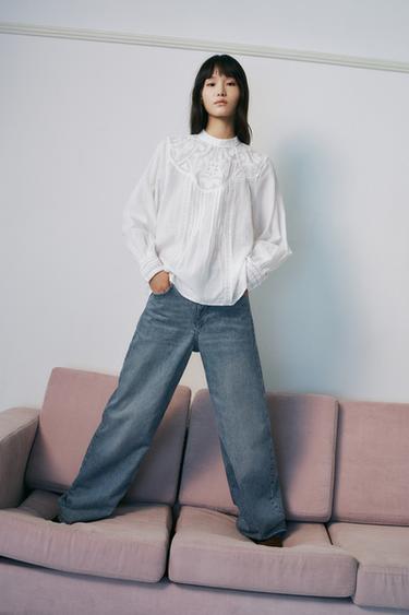 FLORAL EMBROIDERED BLOUSE - White by Zara