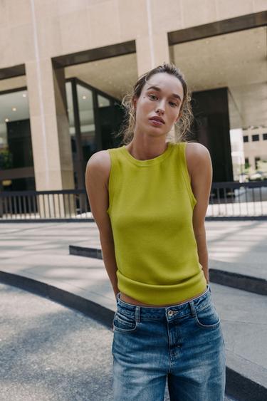 BASIC KNIT TOP - Light pistachio by Zara