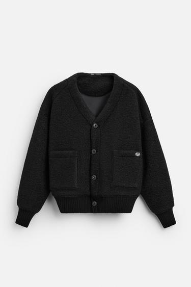 BOUCLÉ TEXTURED JACKET - Black by Zara