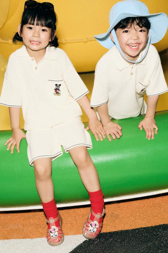 MICKEY MOUSE © DISNEY WAFFLE-KNIT POLO SHIRT - Ecru by Zara - Image 0