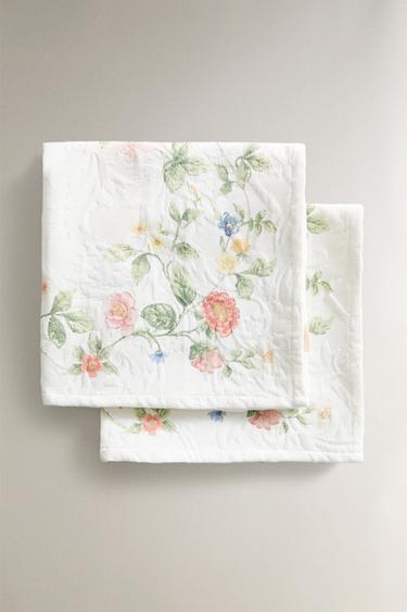 PACK OF JACQUARD AND FLORAL PRINT NAPKINS (PACK OF 2) - Greenish by Zara - Image 0