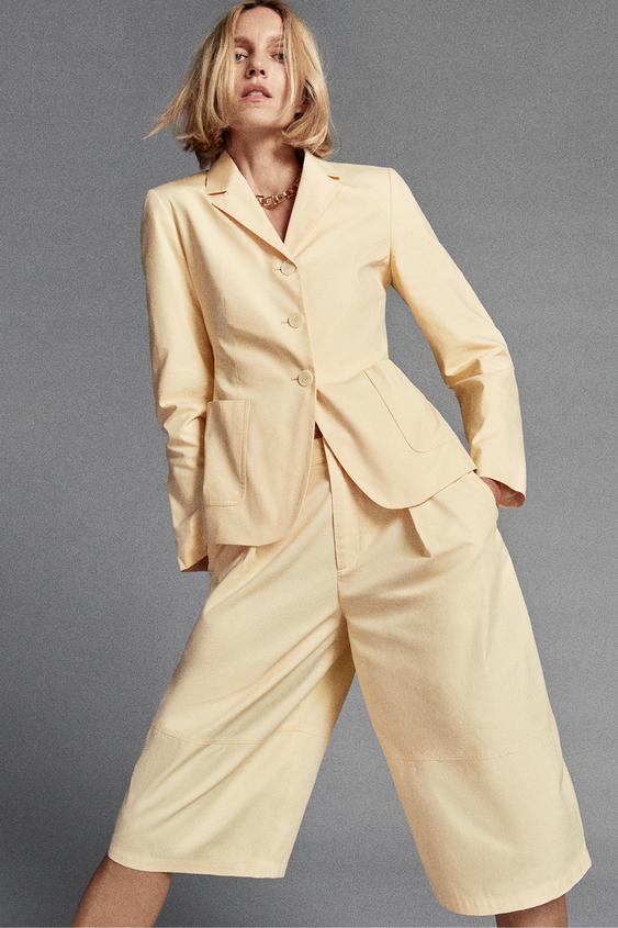 ZW COLLECTION POPLIN BLAZER - Butter by Zara - Image 0