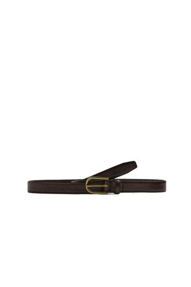 TOPSTITCHED LEATHER BELT AARON LEVINE X ZARA - Brown by Zara