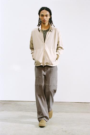 WASHED ZIP-UP SWEATSHIRT - Oyster-white by Zara