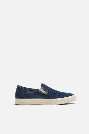 LACELESS DENIM PLIMSOLLS - Dark Blue by Zara