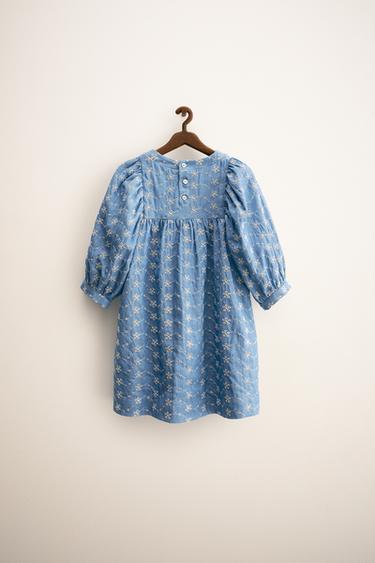 ZARA TIMELESS - DRESS WITH EMBROIDERED FLOWERS - Light blue by Zara - Image 0