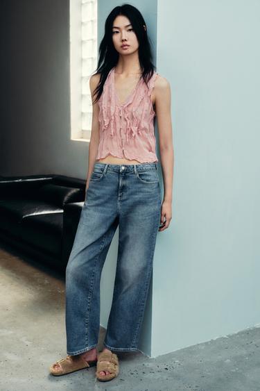 JEANS Z1975 STRAIGHT LOOSE MID-WAIST - Blue by Zara