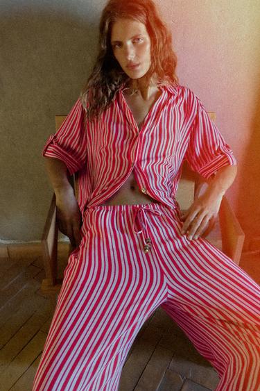 STRIPED FLOWING SHIRT - Multicoloured by Zara