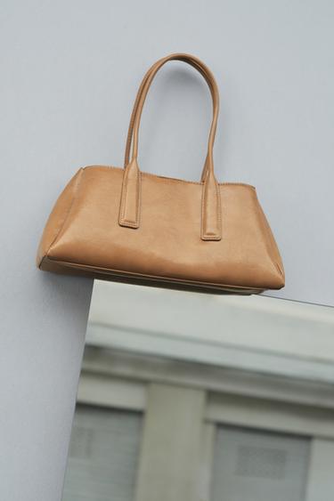 CRACKLED-EFFECT CITY BAG - Beige by Zara