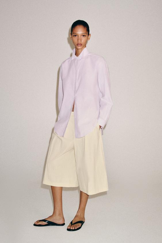 ZW COLLECTION STRIPED SHIRT - Mauve by Zara - Image 0