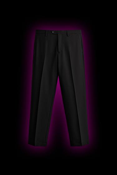 100% WOOL SUIT TROUSERS - Black by Zara