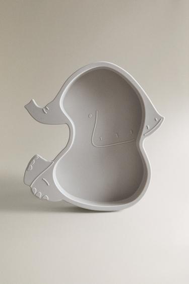 CHILDREN'S SILICONE ELEPHANT PLATE - Greyish by Zara