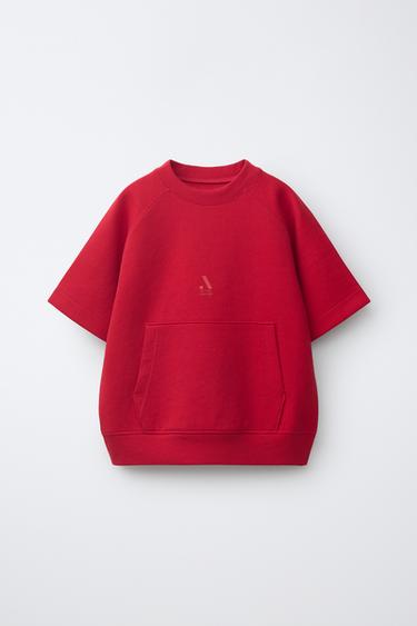 INTERLOCK SPORTY LOGO SWEATSHIRT - Red by Zara