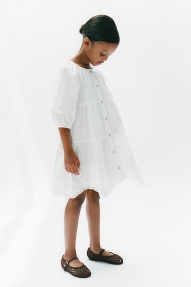 EMBROIDERED FLORAL DRESS - White by Zara