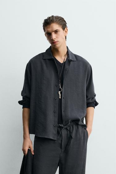 FLOWING RELAXED FIT SHIRT - Black by Zara