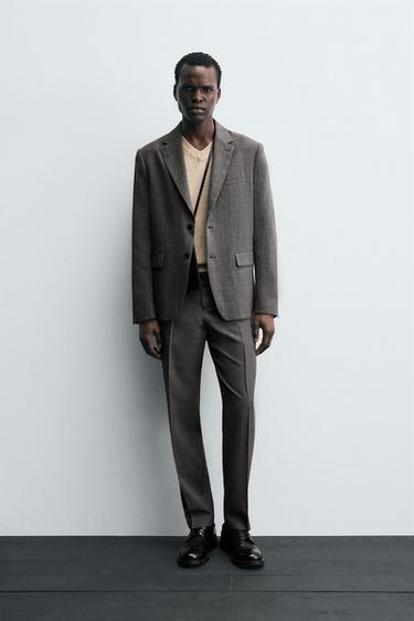 CHECK SUIT TROUSERS - brown vigore by Zara - Image 0