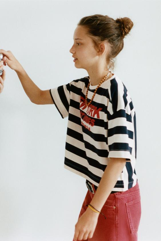 NY PRINT STRIPED T-SHIRT - Stripes by Zara - Image 0