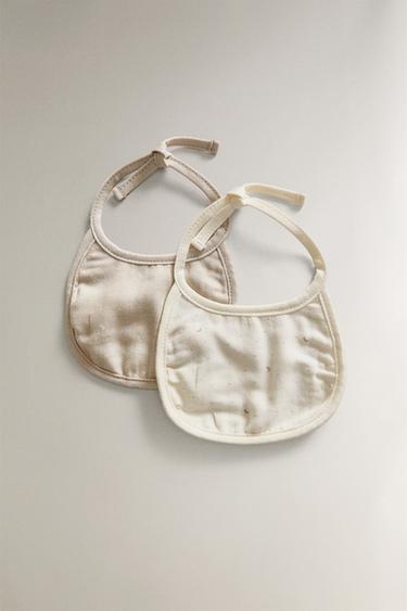 CHILDREN'S MOON BIB (PACK OF 2) - Cream by Zara - Image 0