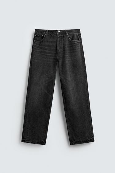 STRAIGHT FIT JEANS - Charcoal by Zara