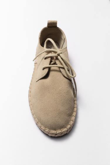 JUTE LEATHER DERBY SHOES - Grey by Zara