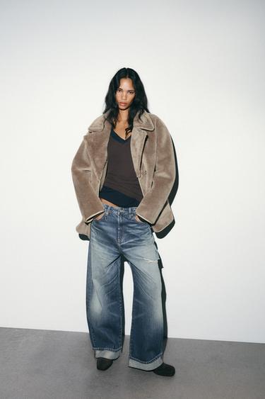 REVERSIBLE DOUBLE-FACED COAT - Taupe grey by Zara