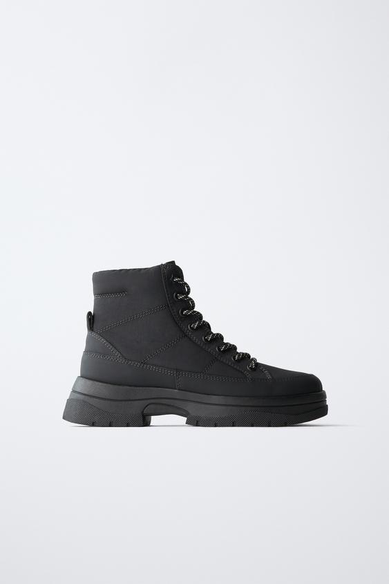 QUILTED HIGH-TOP SNEAKERS - Black by Zara - Image 0