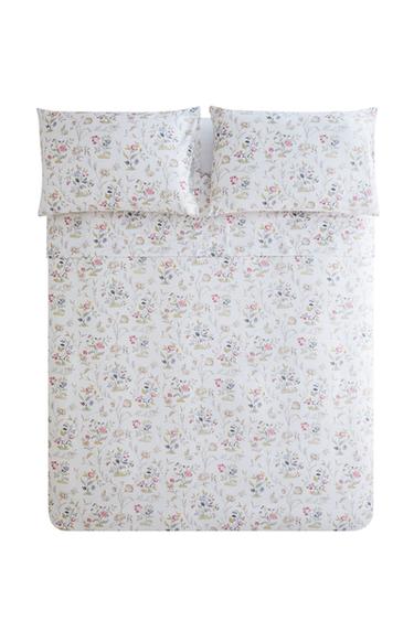 FLORAL SATEEN DUVET COVER - Oyster-white by Zara