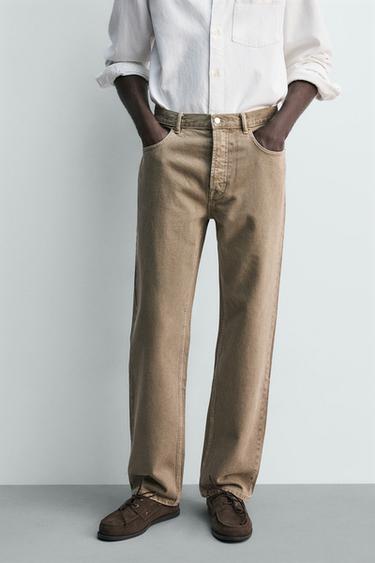 STRAIGHT-LEG JEANS - Brown / Taupe by Zara