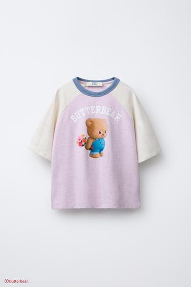 BUTTERBEAR © RAGLAN SLEEVE T-SHIRT - Pink by Zara