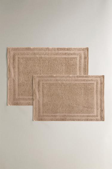 COTTON BATH MAT - Dark beige by Zara