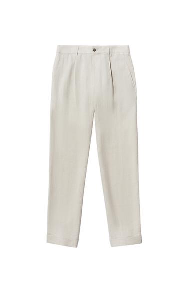 100% LINEN SUIT TROUSERS - Sand by Zara