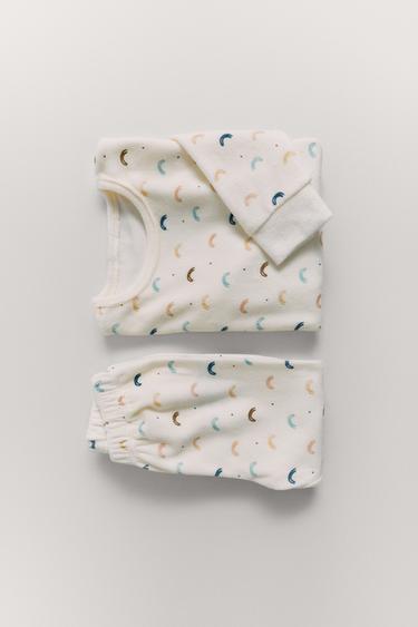 2-6 YEARS/ RAINBOW VELOUR PYJAMAS - Ecru by Zara