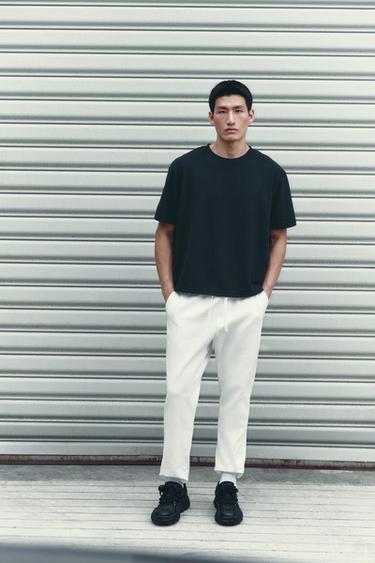 COMFORT JOGGER WAIST TROUSERS - Oyster-white by Zara