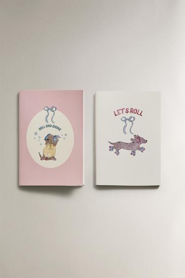 SKATER DOG NOTEBOOK (PACK OF 2) - Multicoloured by Zara - Image 0
