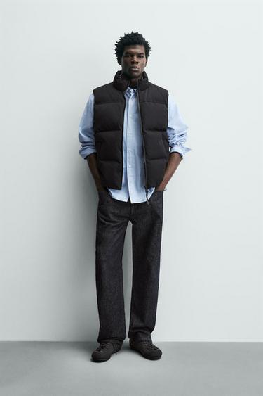 REGULAR FIT PUFFER GILET - Black by Zara