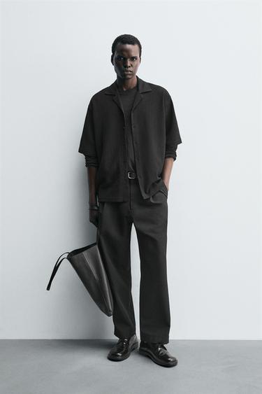 TEXTURED RELAXED FIT SHIRT - Black by Zara