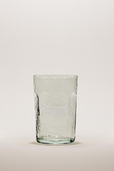 HAMMERED GLASS SOFT DRINK TUMBLER - Transparent by Zara
