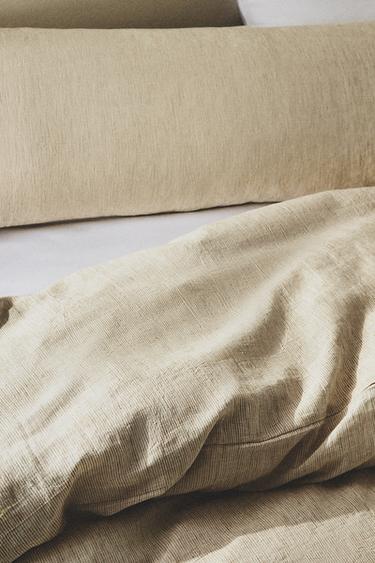 TEXTURED STRIPED DUVET COVER - Oyster-white by Zara