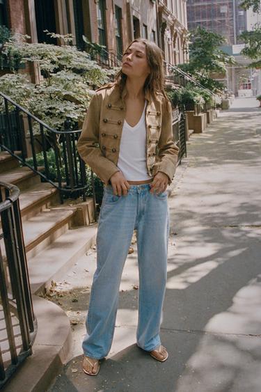 FAUX SUEDE JACKET WITH FROG FASTENING - camel by Zara
