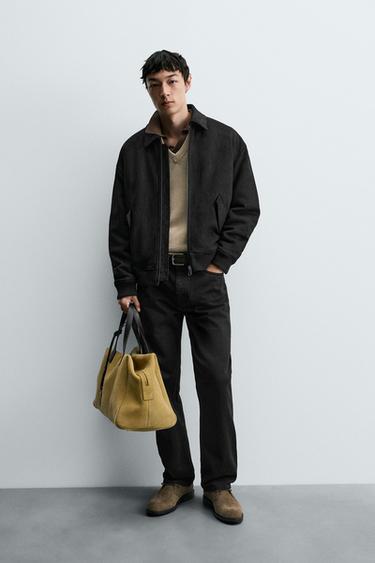 FAUX SUEDE QUILTED JACKET - Black by Zara