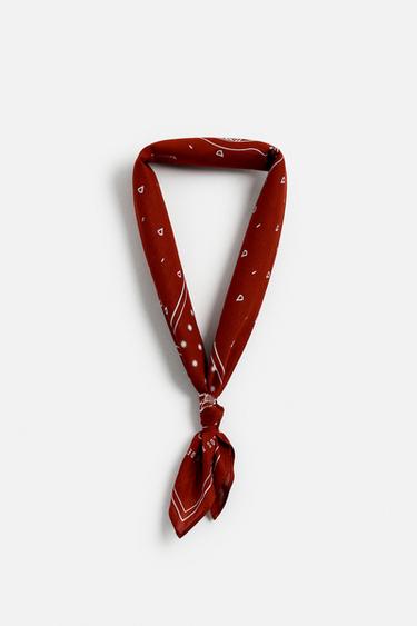 CONTRAST PRINT BANDANA - Red by Zara
