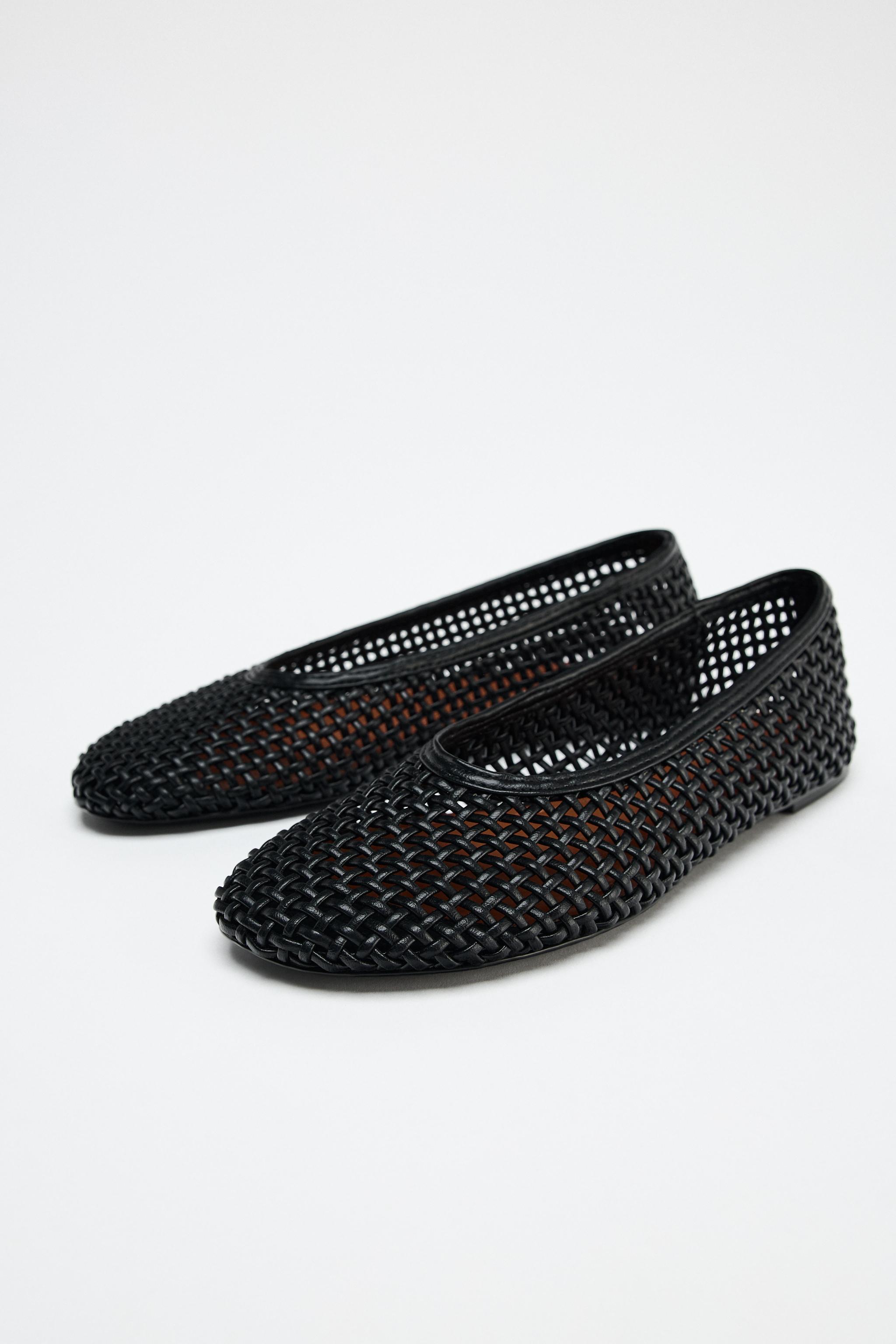 【ZARA】編み込みバレエシューズ ブルー | 2538/510/400 ZARA】編み込みバレエシューズ ブルー | 2538/510/400 (ZARA
