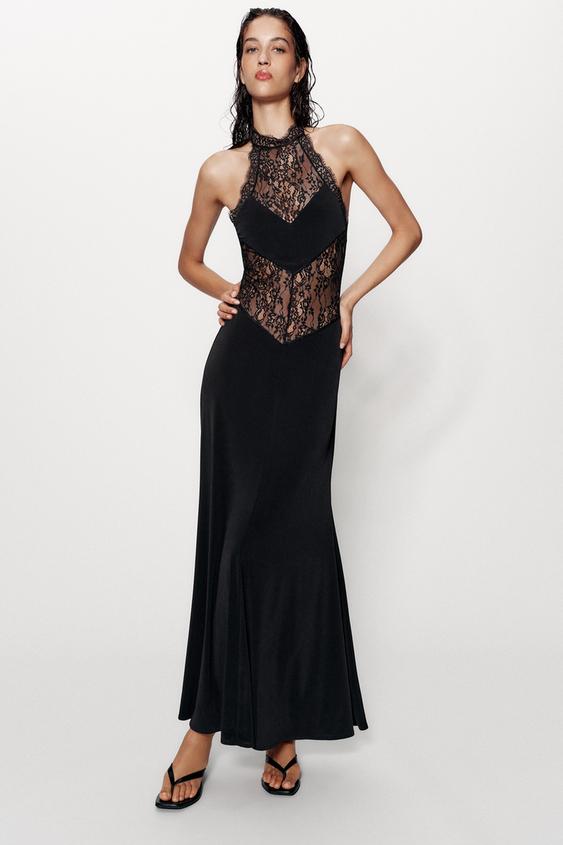 LACE CAMISOLE DRESS - Black by Zara - Image 0