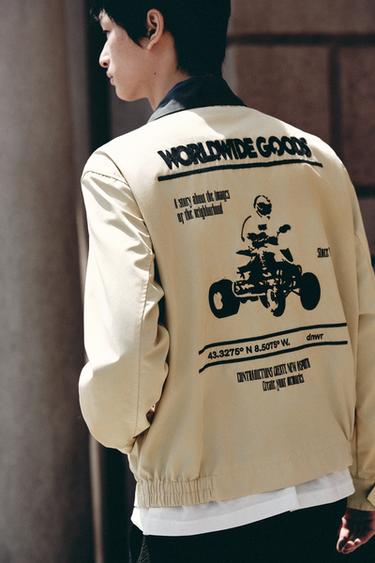 EMBROIDERED WASHED JACKET - Oyster-white by Zara