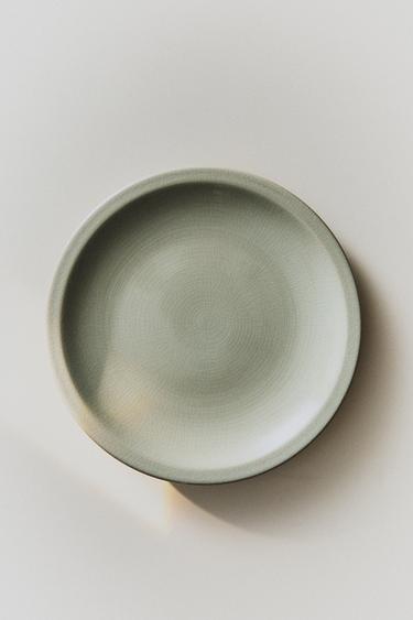 ENAMELLED STONEWARE DINNER PLATE - Sea green by Zara