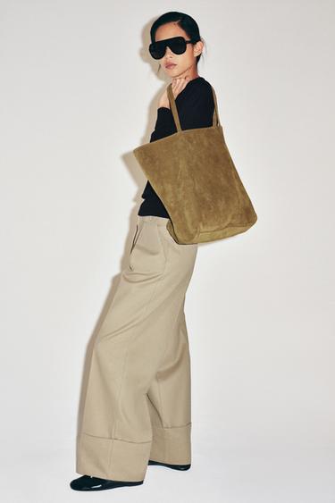SPLIT SUEDE MAXI TOTE BAG - 1-525 by Zara