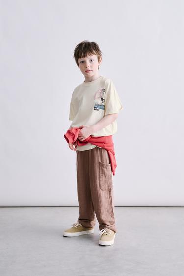 TROUSERS WITH TEXTURED DETAIL - Dusty pink by Zara