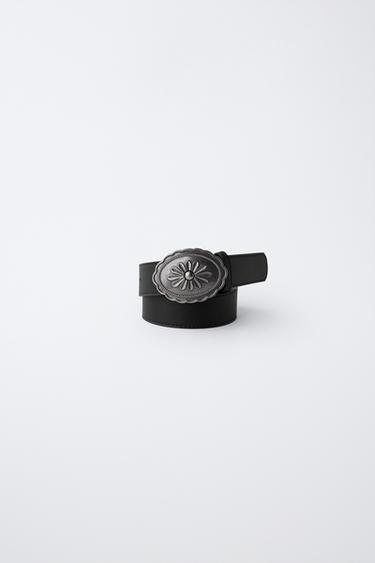 COWBOY BUCKLE BELT - Black by Zara